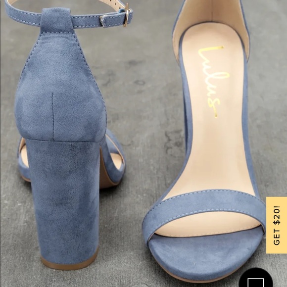 Taylor Blue Suede Ankle Strap Heels - Picture 3 of 5